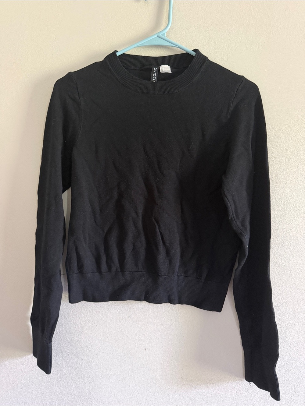 Divided Black Long Sleeve Crewneck Top